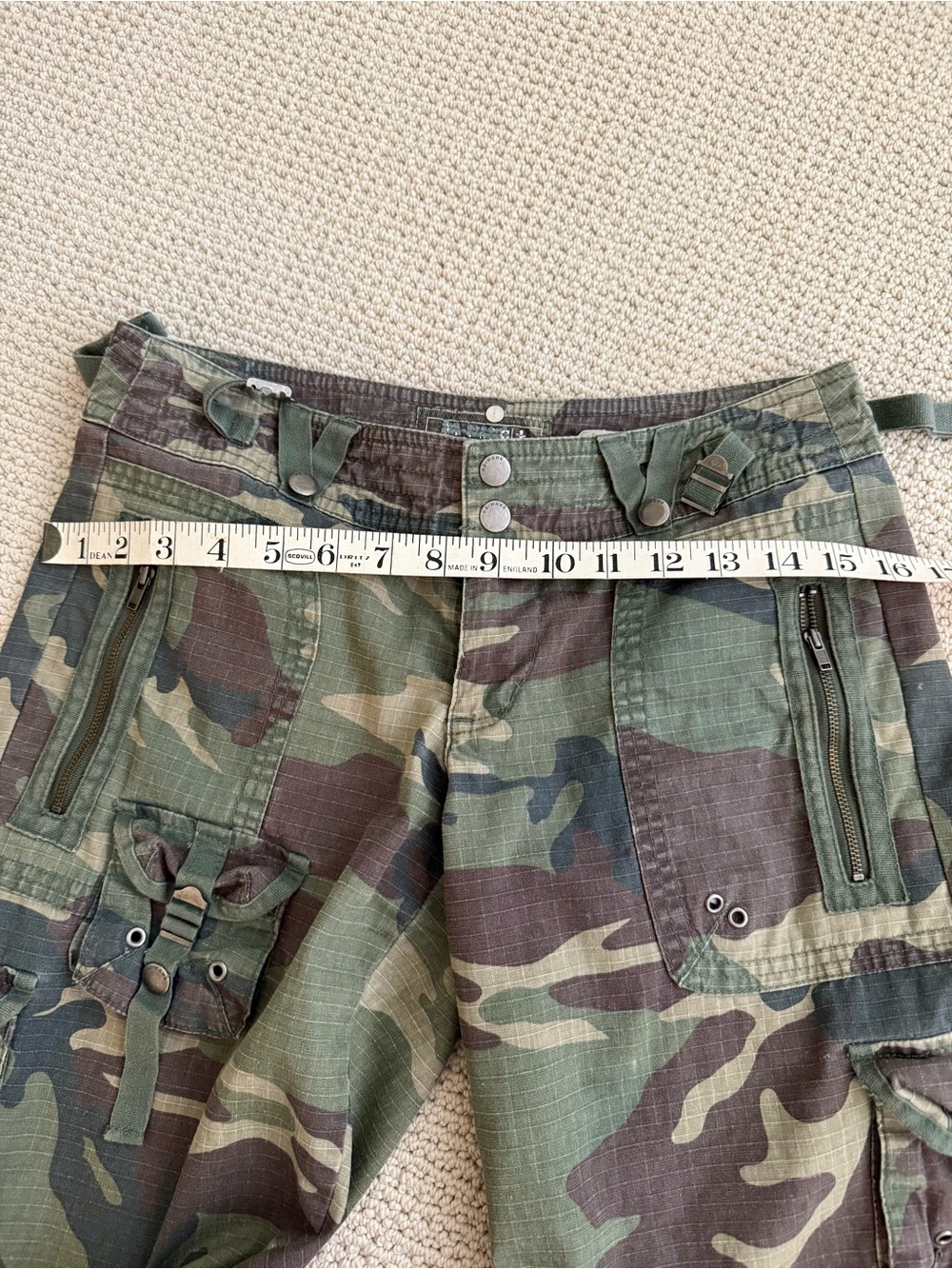 DA-NANG women’s Camo Cargo Shorts - Green Woodland - Picture 7 of 7